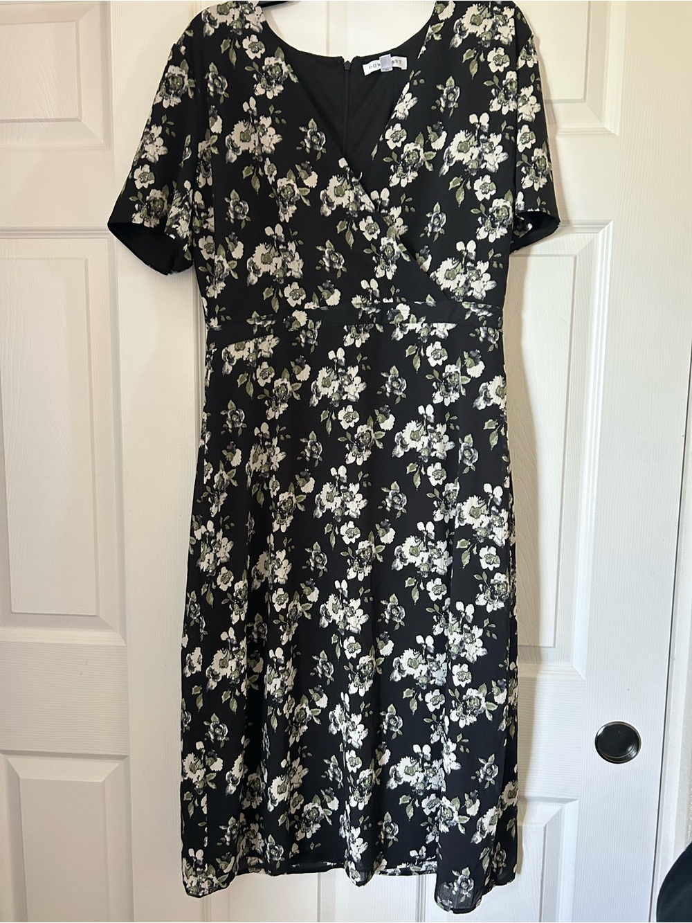 Down east Black Floral Wrap Dress -